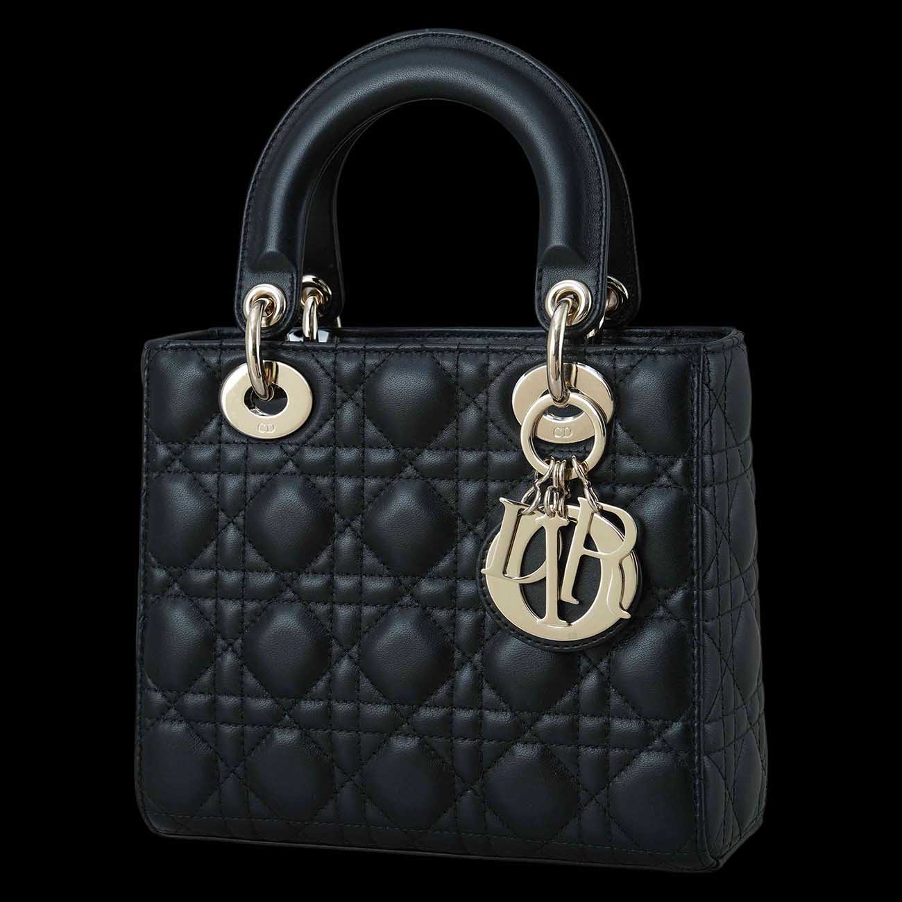 CHRISTIAN DIOR(USED)크리스찬디올 램스킨 레이디디올 스몰 MY ABC